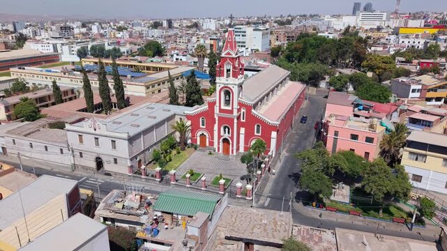 Aerial view of Recoleta Church in sunny Arequipa, enchanting architecture
