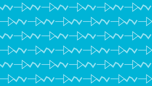Seamless Pattern of Diode and Resistor Electronic Symbols