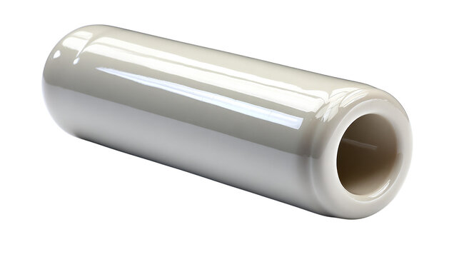 Ceramic Cylinder: This image features a ceramic cylinder with a glossy finish, highlighting its smooth curves and structural design. 