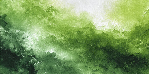 Obraz premium Abstract watercolor composition in varying shades of green, evoking the essence of nature's beauty and tranquility. 