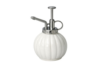 Obraz premium White ceramic plant mister bottle with metal pump