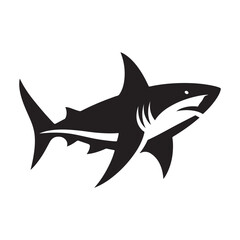 Obraz premium Majestic Shark Vector Silhouette Symbol Illustration Design Concept Idea