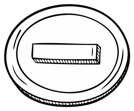 Hand Drawn Oval Frame with a Solid Rectangular Bar Inside