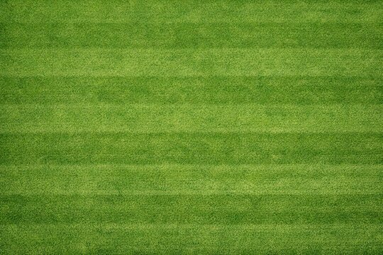Aerial view of striped green grass texture. Perfect seamless stadium pitch background, freshly mowed lawn with horizontal lines for soccer, football, and golf course design