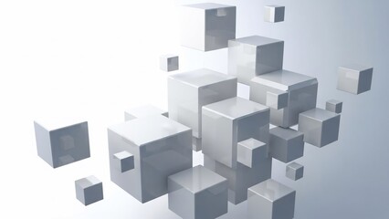 Obraz premium Abstract 3D Cubes Formation and Dissolution.