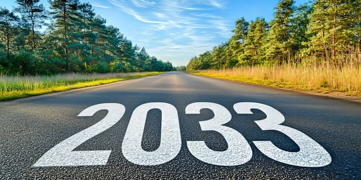 The Journey Towards 2033 An Empty Road Stretches to the Horizon, Symbolizing Future Possibilities.