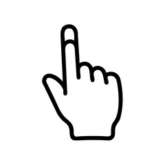 Obraz premium A minimalist vector graphic of a hand with index finger pointing up