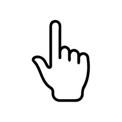 Obraz premium A minimalist vector graphic of a pointing hand on a white background