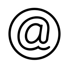 Fototapeta premium A simple black and white vector graphic of the at symbol in a circle