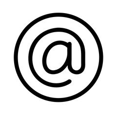 Obraz premium A simple black and white vector graphic of an at symbol icon