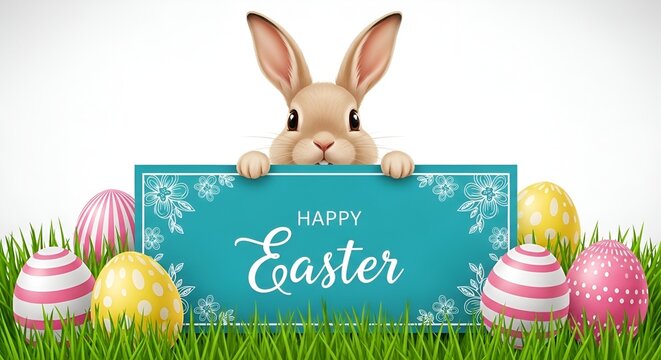 Easter Banner Mockup. Ai Generated