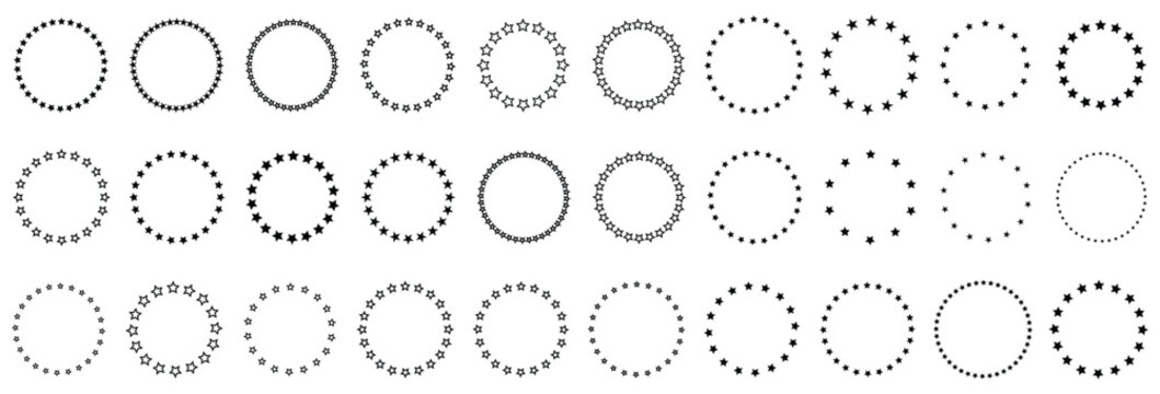 Collection of various dotted and dashed circles for design and illustration
