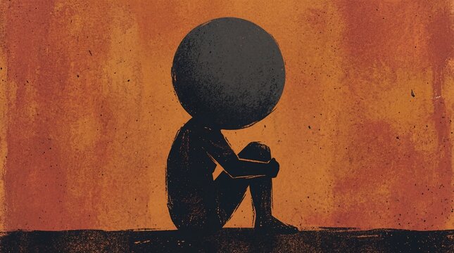 Abstract Grainy Flat Art Representing Ignorance, Limited Perception, and The Trapped Mind