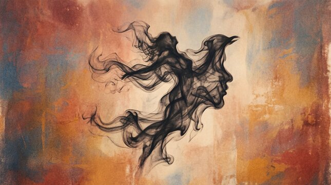 Abstract Grainy Flat Art Representing Caprice, Volatility, and the Ever-Changing Nature of the Mind