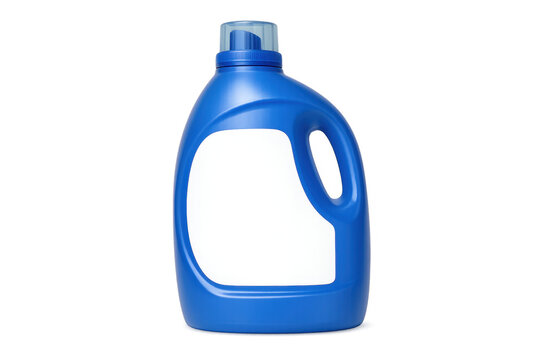 Blue laundry detergent bottle blank label mockup