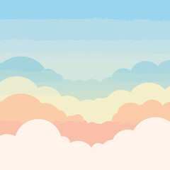 A peaceful illustration showcasing clouds and a gradient sky © Itachi