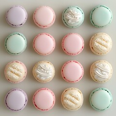 Fototapeta premium colorful macaroons on white background