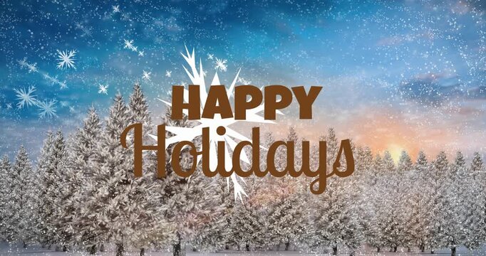 Digital animation of snowflakes falling against black background