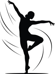 Silhouette of a graceful dancer in motion © PT Sandeepa