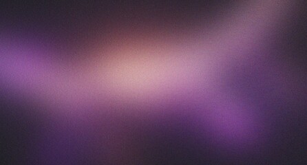 Fototapeta premium Deep purple and violet grainy background with central soft pink glow and textured noise effect for mysterious atmospheric design and lofi visuals