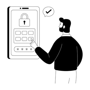 A linear style illustration representing otp code
