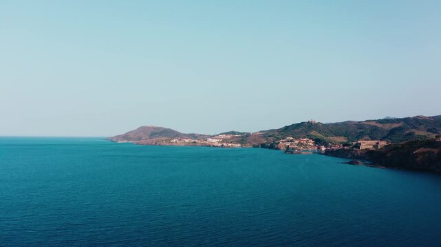 Aerial shot of the French coasts bordering on Spain