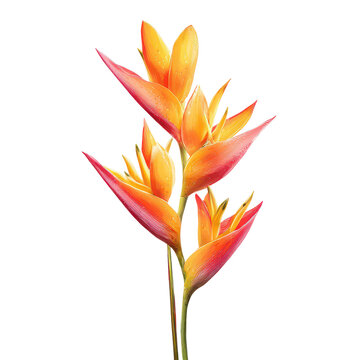 Bright flowers bloom in shades of orange and yellow against a white background during daytime