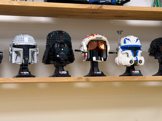 Obraz premium Lego star wars helmet collection