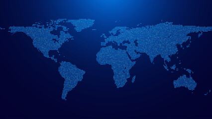 Global Digital Network Map Featuring Futuristic Connections Across Continents With Smart Data Points © ec0de