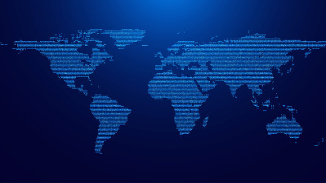 Global Digital Network Map Featuring Futuristic Connections Across Continents With Smart Data Points