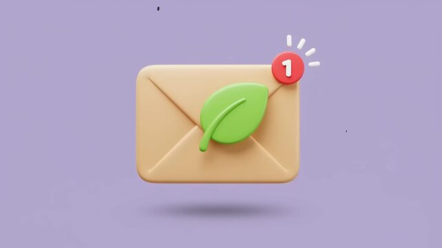 Digital communication leaf on envelope.
