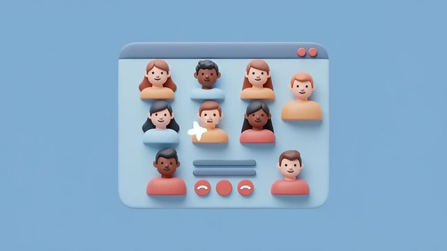 Diverse People Avatar User Interface.