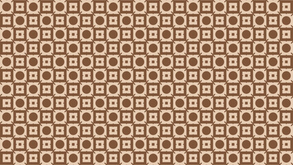 Fototapeta premium Seamless Brown Geometric Pattern with Circles and Squares