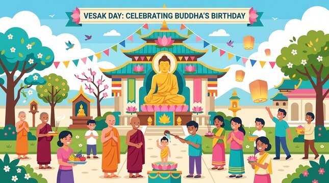 Vesak Day Celebration at Buddhist Temple