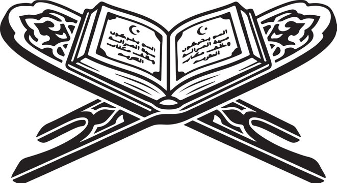 Open Holy Quran with Arabic calligraphy in soft lighting.