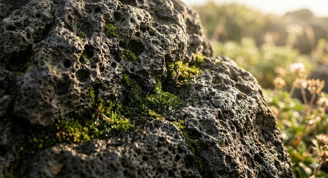 Rough Natural Granite Stone Wall Texture with Deep Cracks