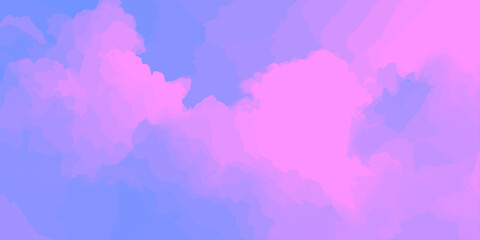 Obraz premium Abstract purple watercolor background featuring a soft cloudscape texture with ink paint strokes and vintage grunge elements under a bright summer sky