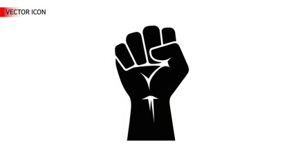 Obraz premium Raised Fist Symbol of Solidarity and Resistance, Black Power Icon.
