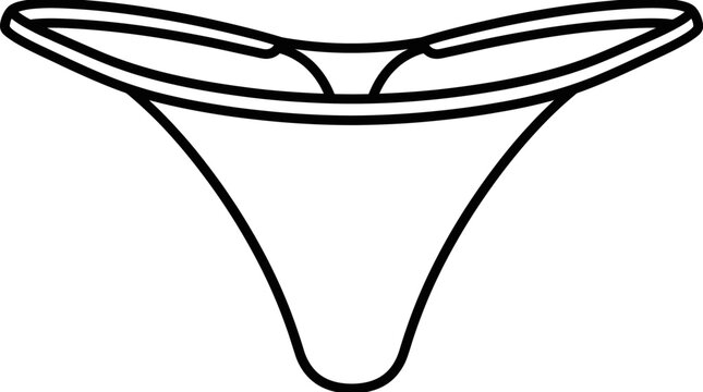 Minimalist Silhouette of a Thong Underwear