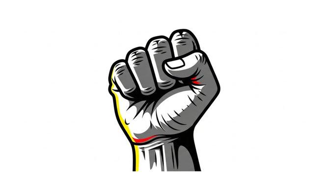 Illustration of a Clenched Fist Symbolizing Strength and Solidarity.