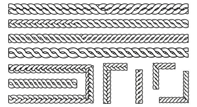 Black and white rope pattern design.