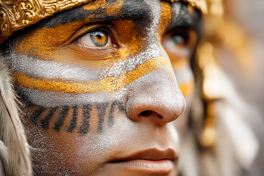 Portrait of Inca Priest During Inti Raymi Festival