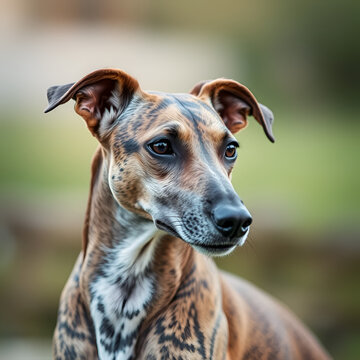 Portrait of hanting whippet dog
