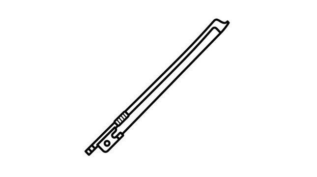 Outlined Vector of a Violin Bow