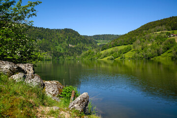 Fototapeta premium Le lac de Biaufond à la frontière Franco-Suisse