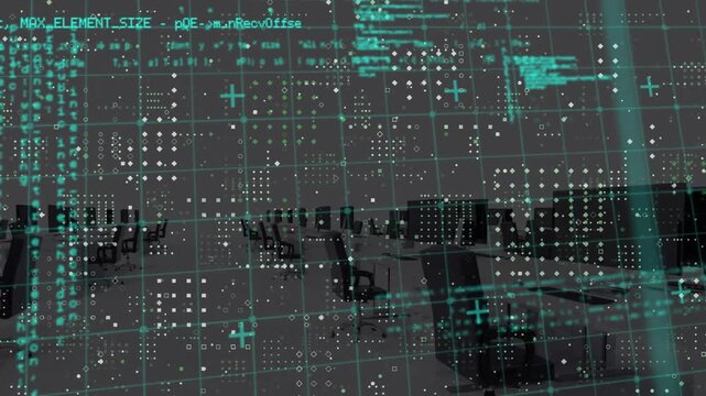 Animation of digital padlock global technology icons and data processing on blue background