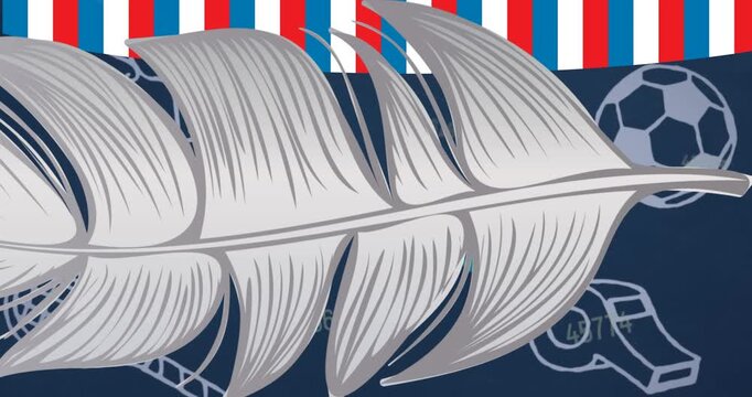 Animation of school icons over feather