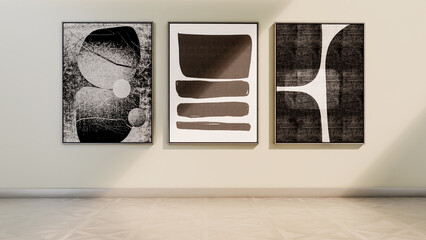 Fototapeta premium Large luxury modern bright interiors Living room mockup illustration 3D rendering Generated Color Image