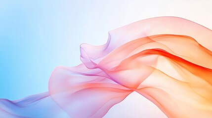 Fototapeta premium Flowing Fabrics: Captivating abstract composition of gracefully flowing fabrics, showcasing a mesmerizing blend of colors, creating a sense of movement and elegance.