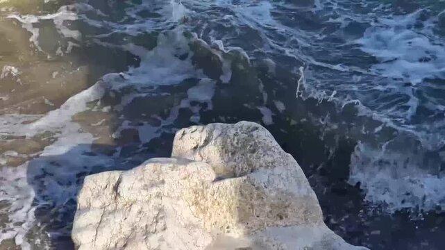 Aphrodites Rock Waves Cyprus Coastline